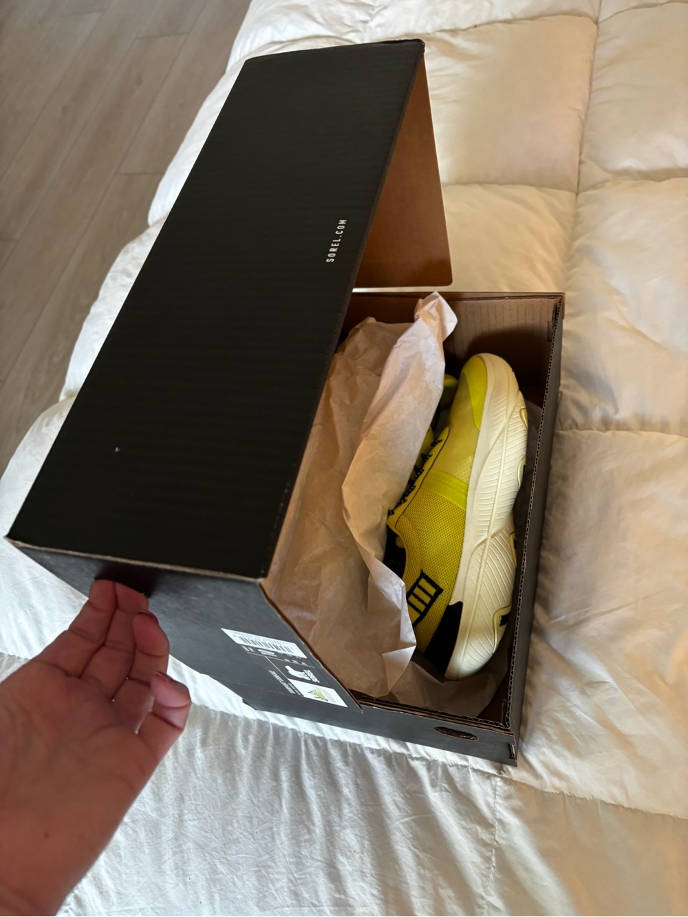 Sorel Neon Lime and Black Mesh Sneaker - Picture 5 of 6